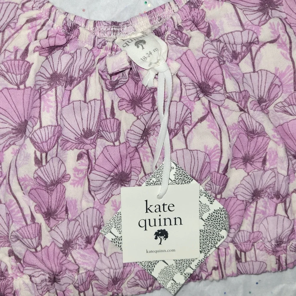 Kate Quinn Toddler Girls Purple Poppy Organic Cotton Top and Skirt Set 18-24M